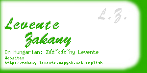 levente zakany business card